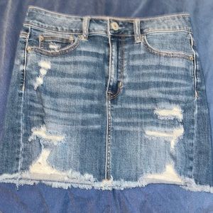 American Eagle Distressed Denim Skirt
